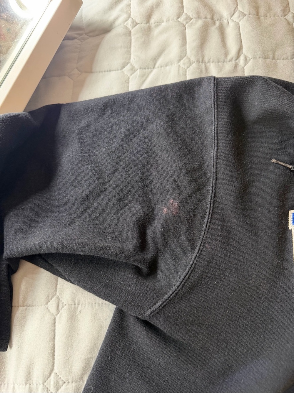 Champion Black Crewneck Hoodie with Blue and White Westfield Logo - Picture 3 of 3